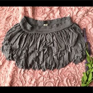 Ecoté grey boho flair mini skirt