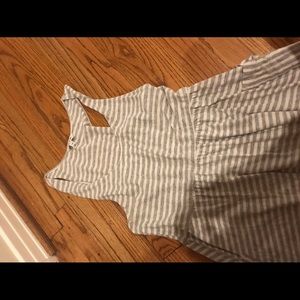 Grey short cotton dress sleeveless