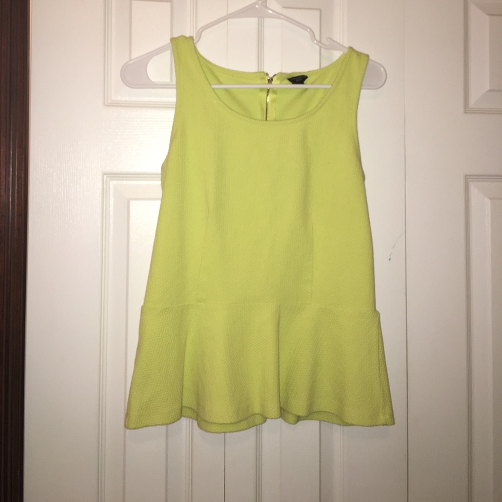 Ann Taylor yellow/green peplum top