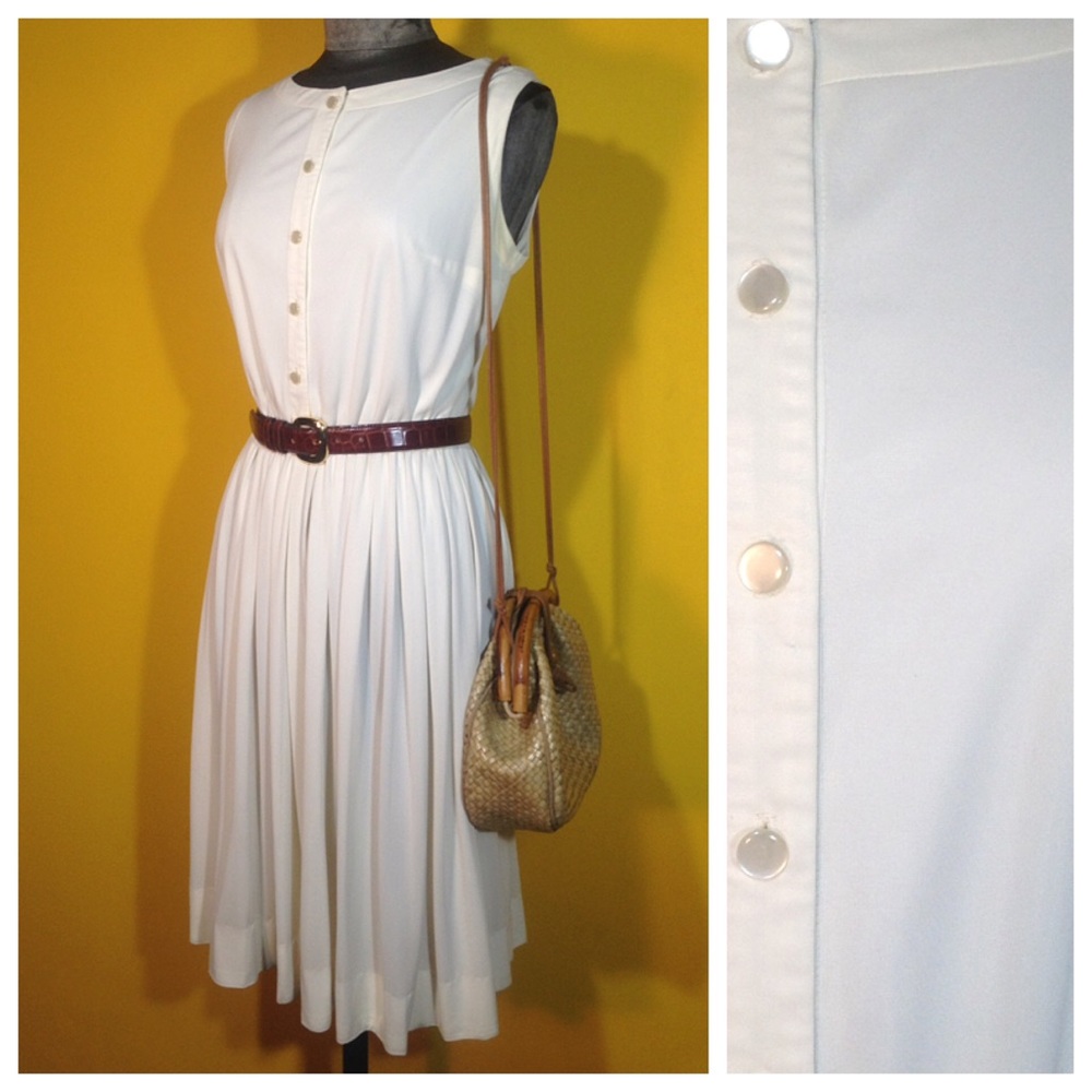 Vintage '70s Cream Dress, Size Medium