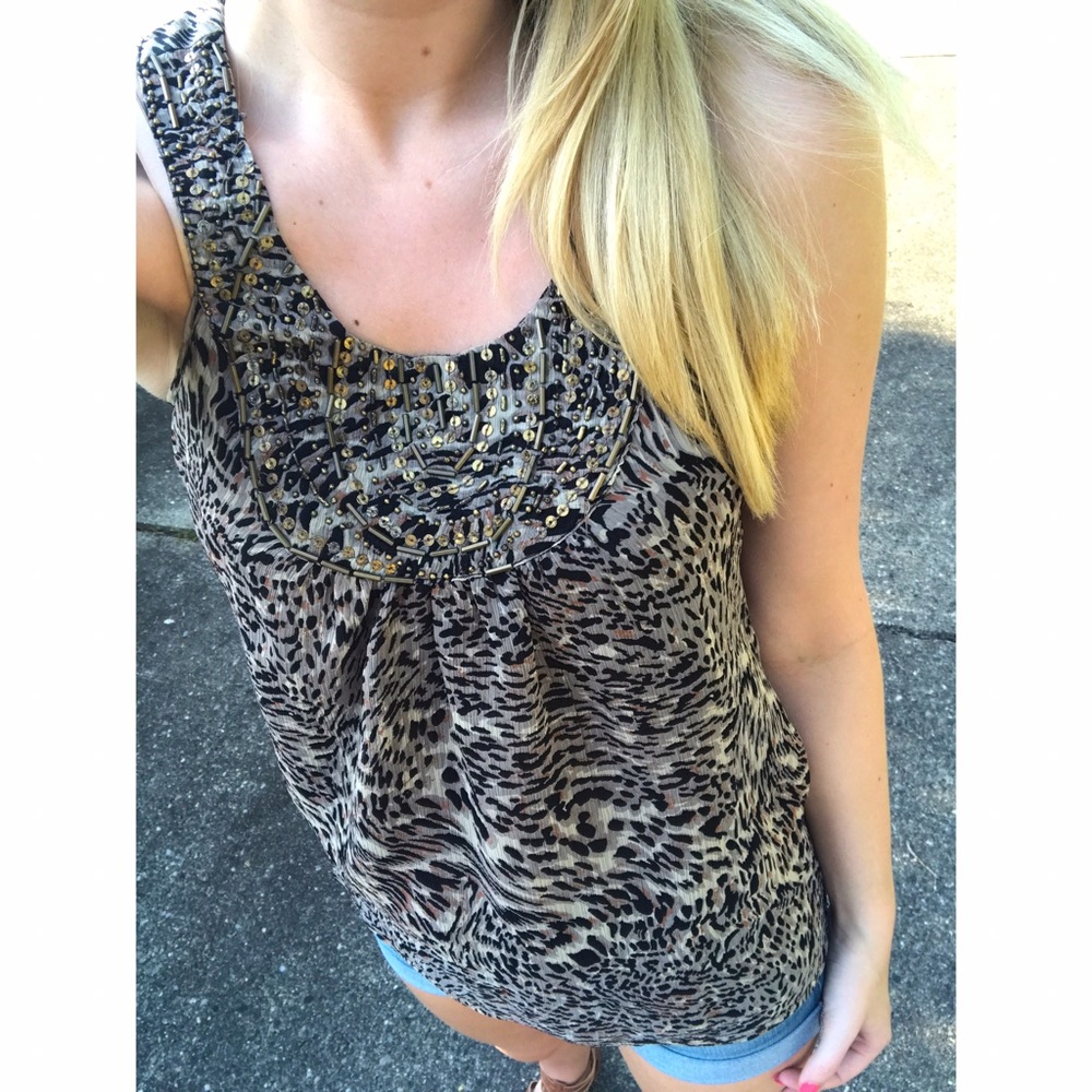 Charlotte Russe XS animal print tank top