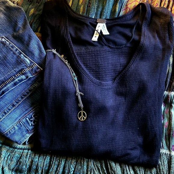 Free People Tops - Free People black thermal top NWT