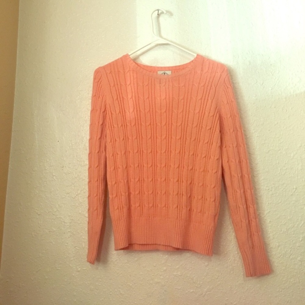 St John's Bay coral cable knit sweater