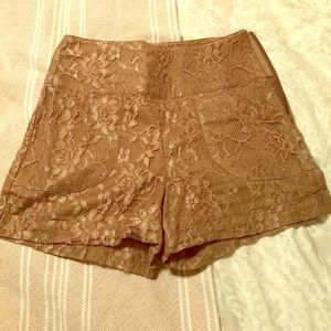 High waisted lace shorts