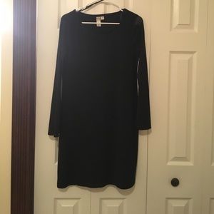Simple black dress with mesh bell sleeves
