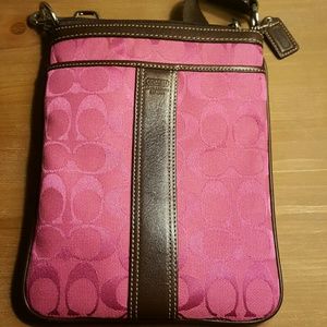 Pink and brown Coach purse