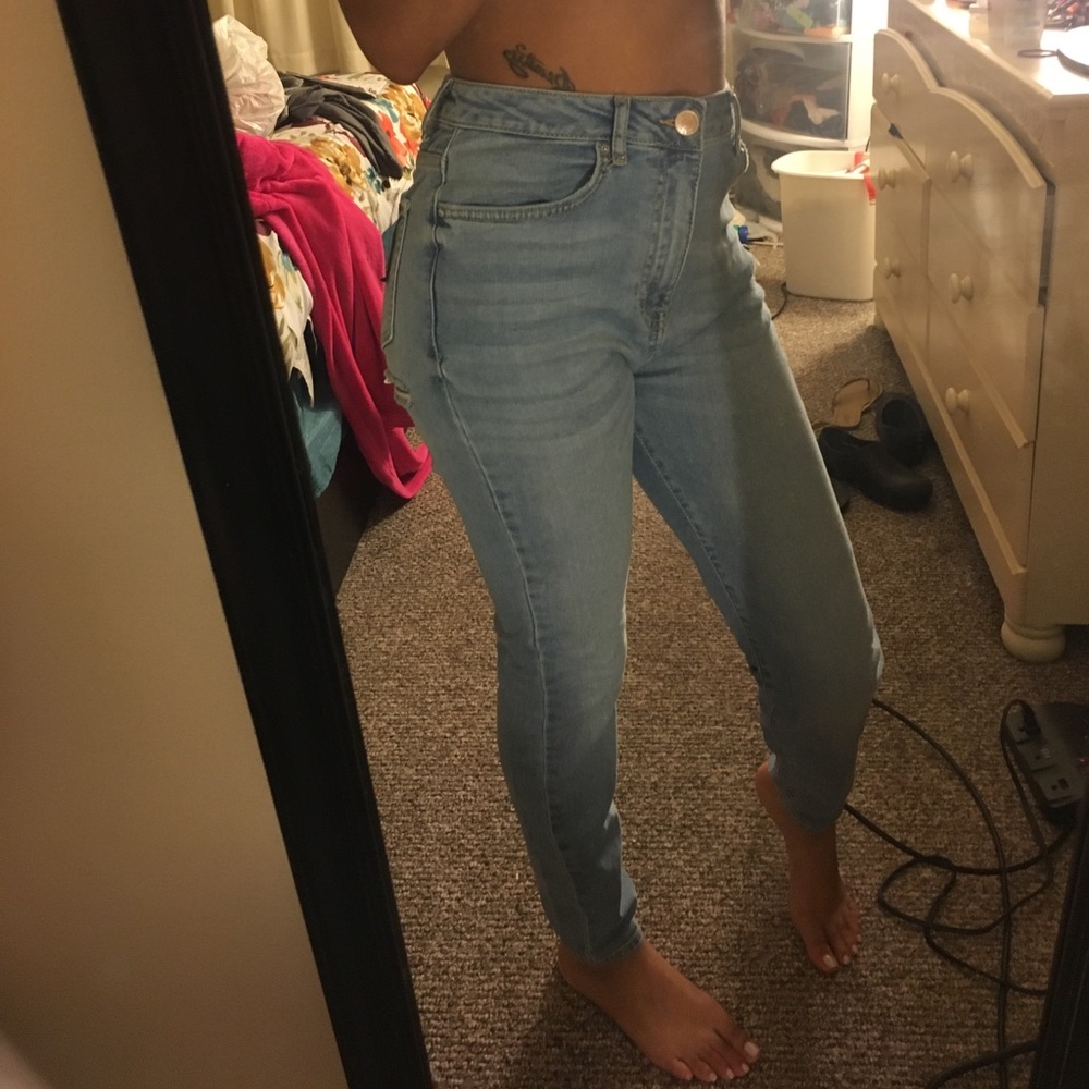 High rise ankle jeans