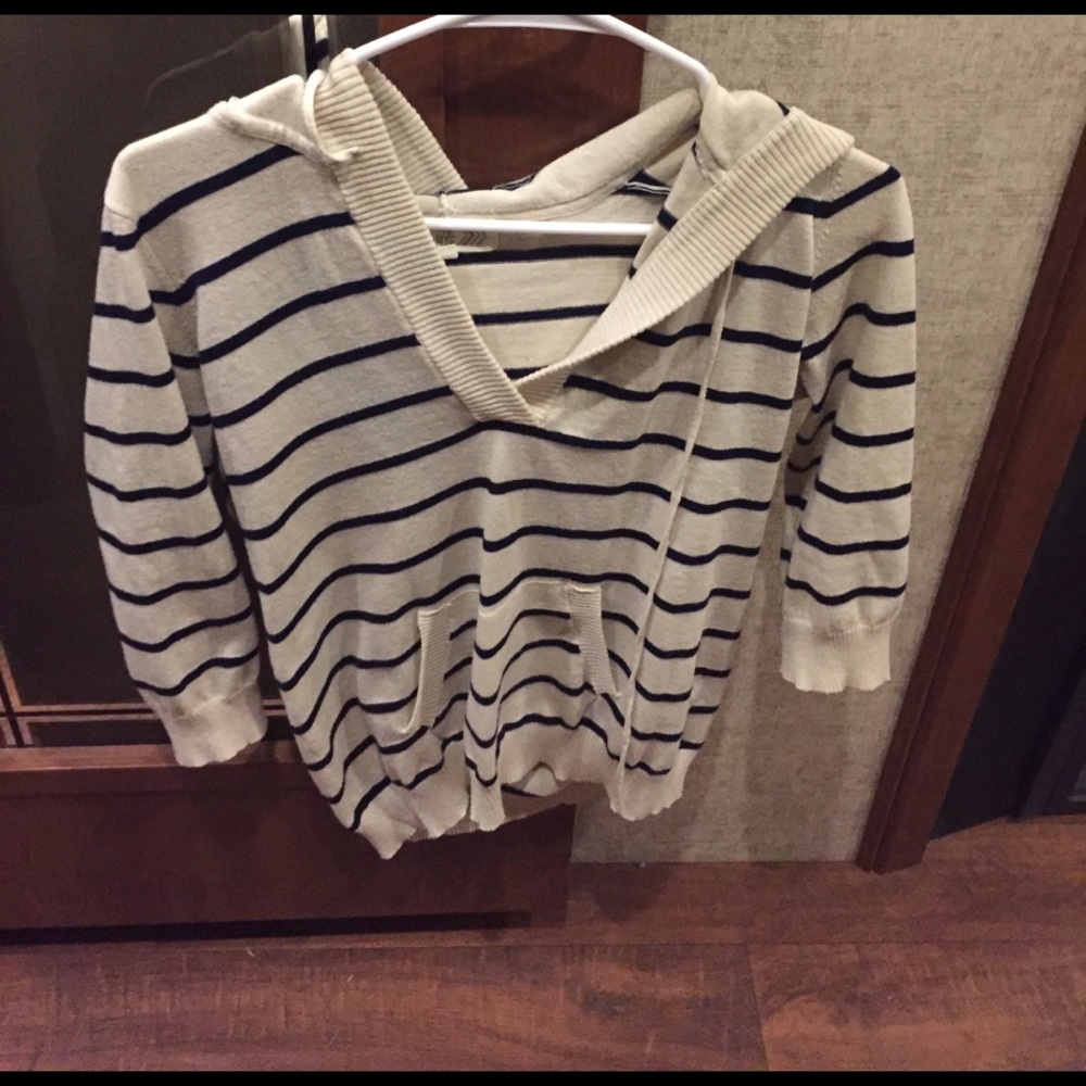 striped sweater, and see through sweater