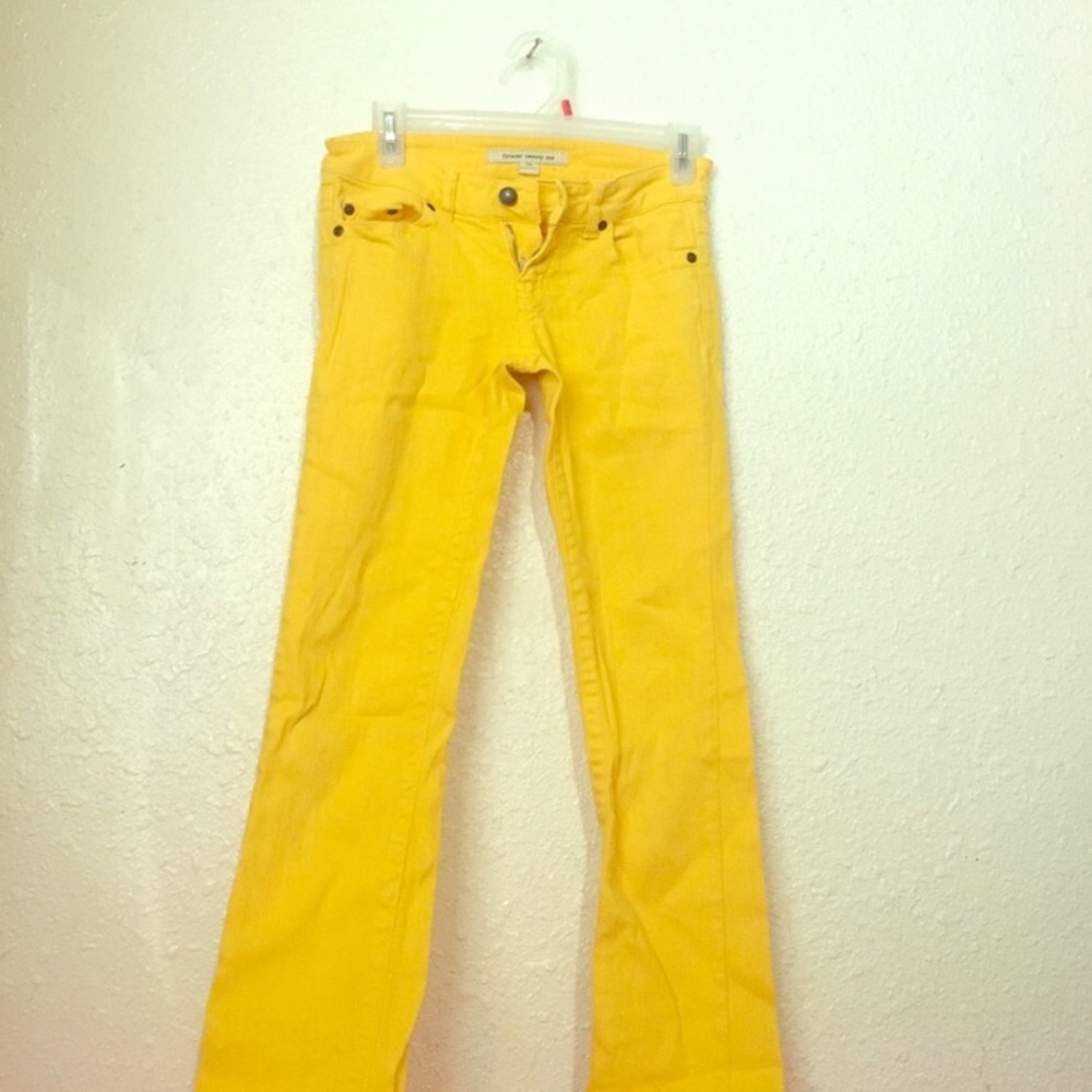 Forever 21 bright mustard yellow jeans