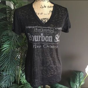 Black studded Bourbon St short sleeve T-shirt