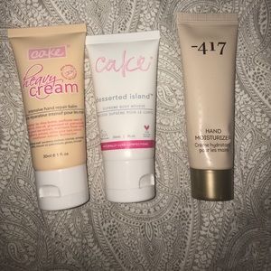 3 lotion products.
