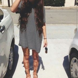 striped t-shirt dress