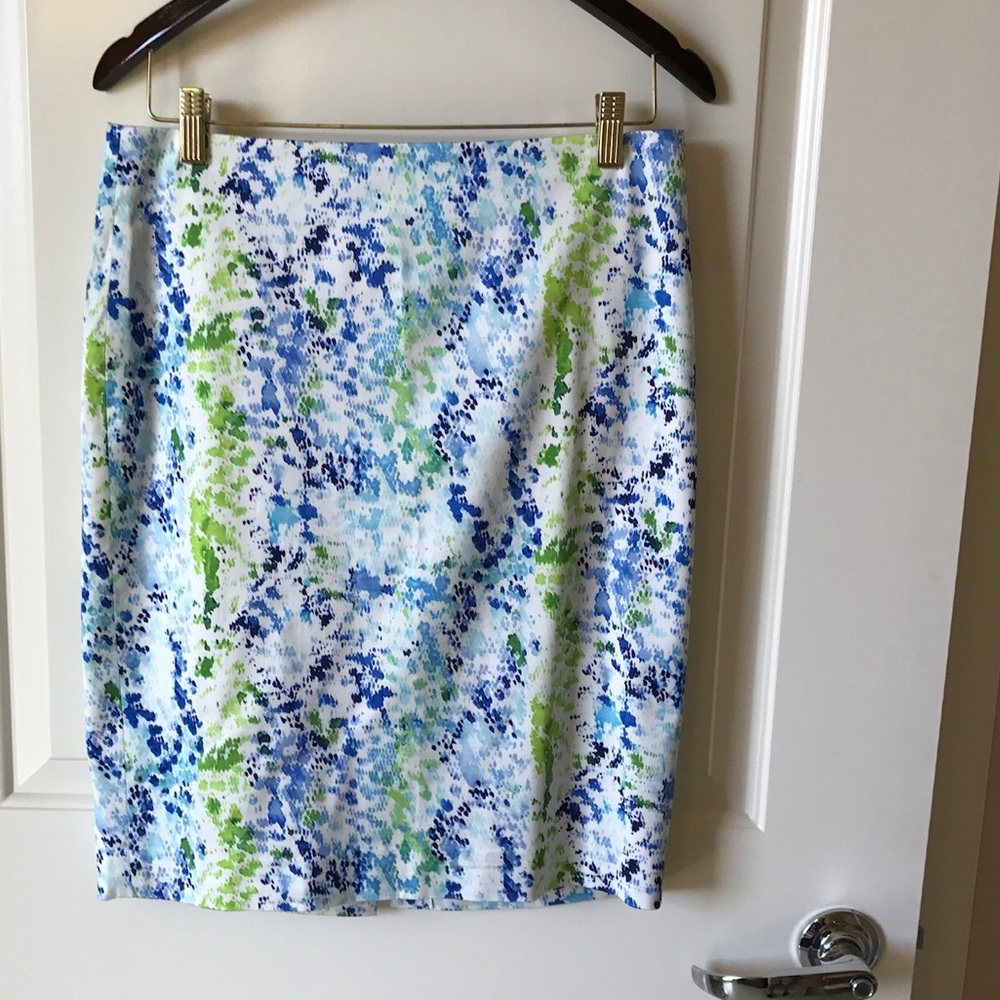 Ann Taylor water color print pencil skirt