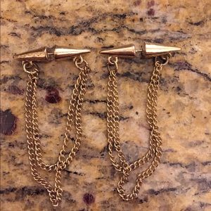 Gold Spike & Chain earrings