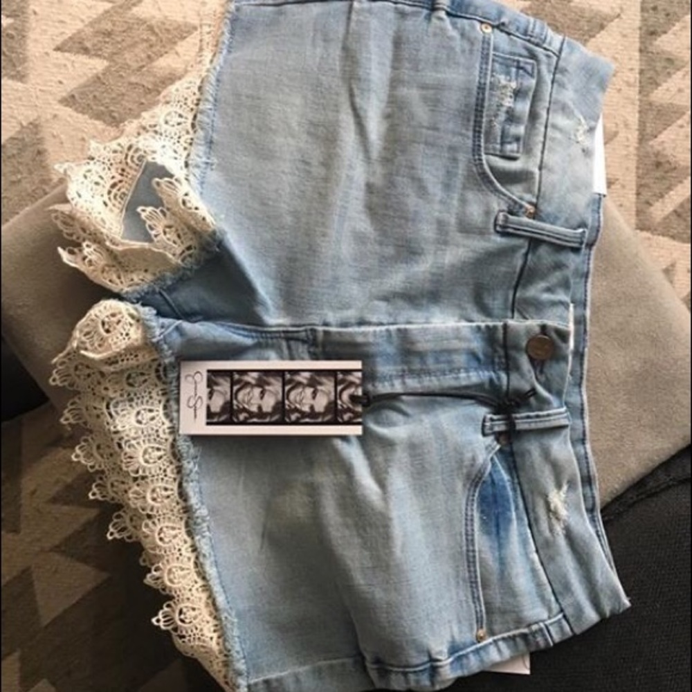 Jessica Simpson Denim and Lace Shorts