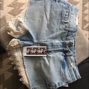 Jessica Simpson Denim and Lace Shorts