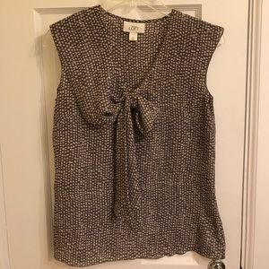 Gray top with tie accent