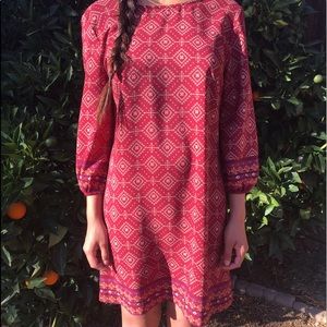 Printed Burgundy Dress