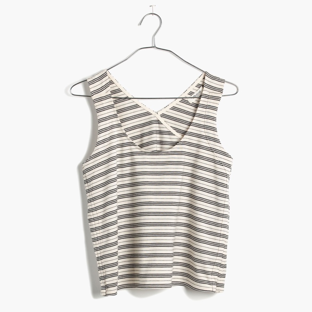 Madewell Striped Crossback Crop Tank -L