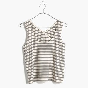 Madewell Striped Crossback Crop Tank -L
