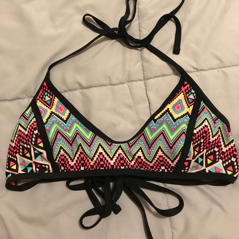 Tribal double strap bikini top