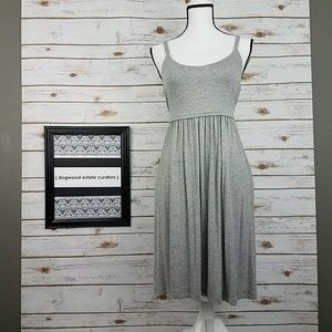 {LOFT} Gray Spaghetti Strap Knit Dress-Small