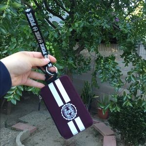 Pink key card ID holder