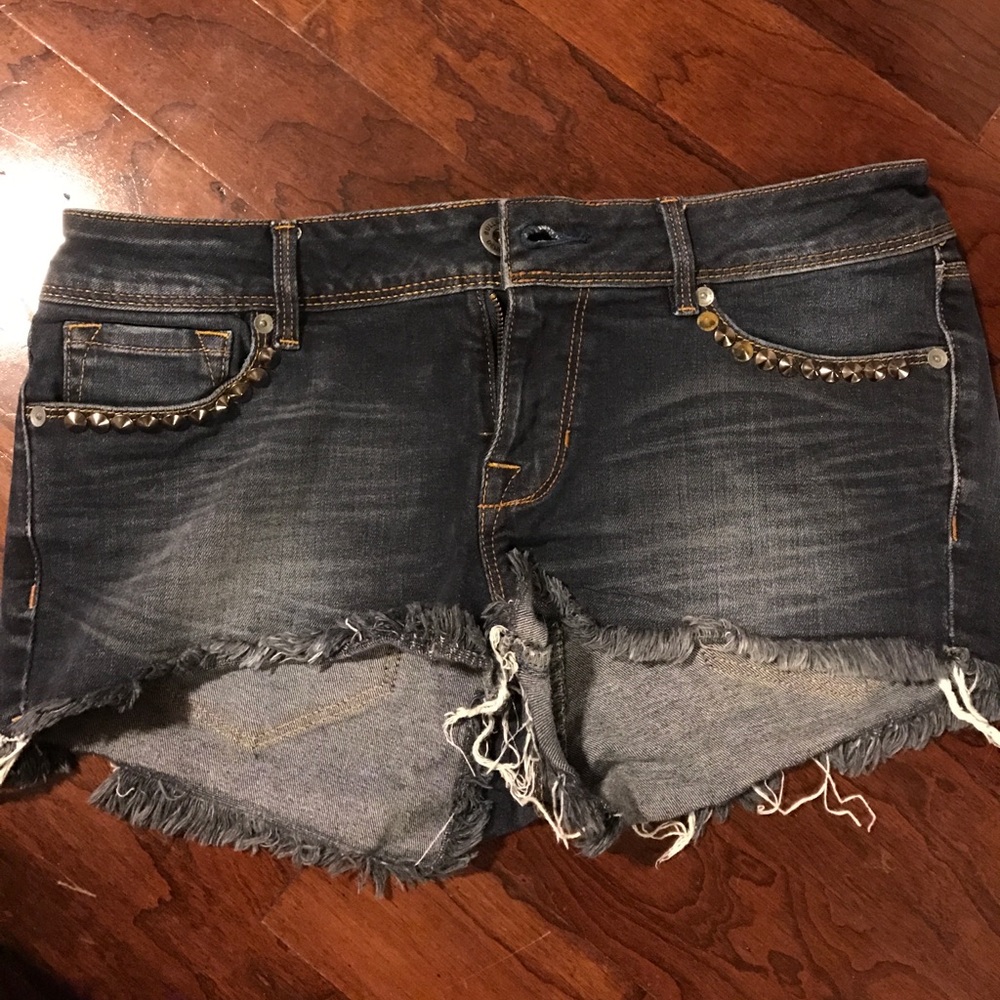 Dark studded shorts