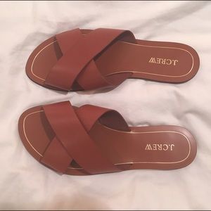 J. Crew Leather Crossover Slide Sandals -8