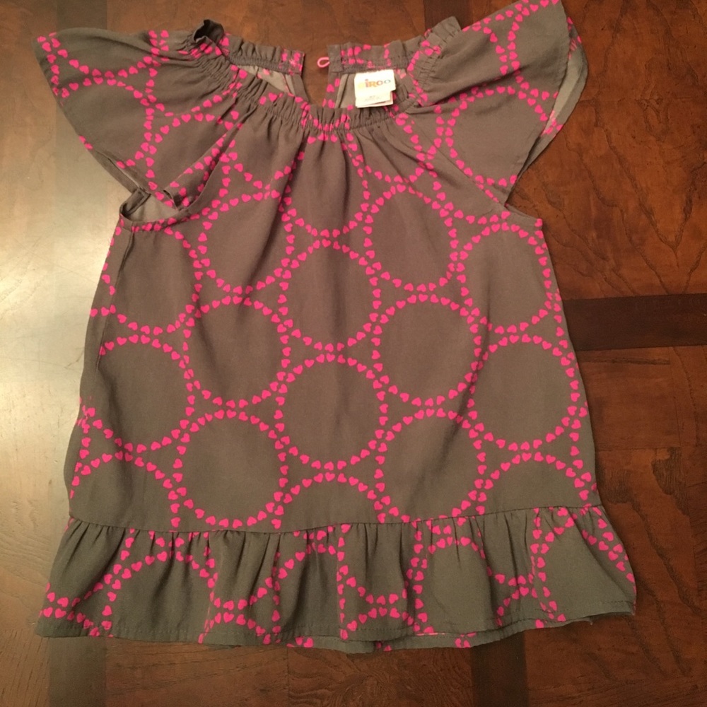 Gray and pink heart blouse
