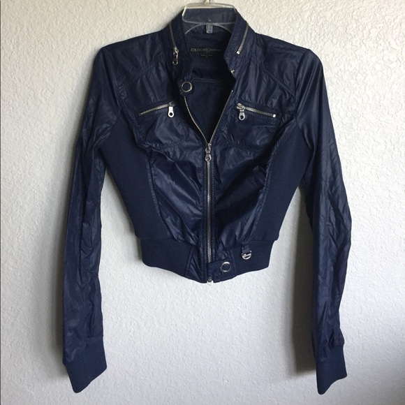 guess cropped leather jacket