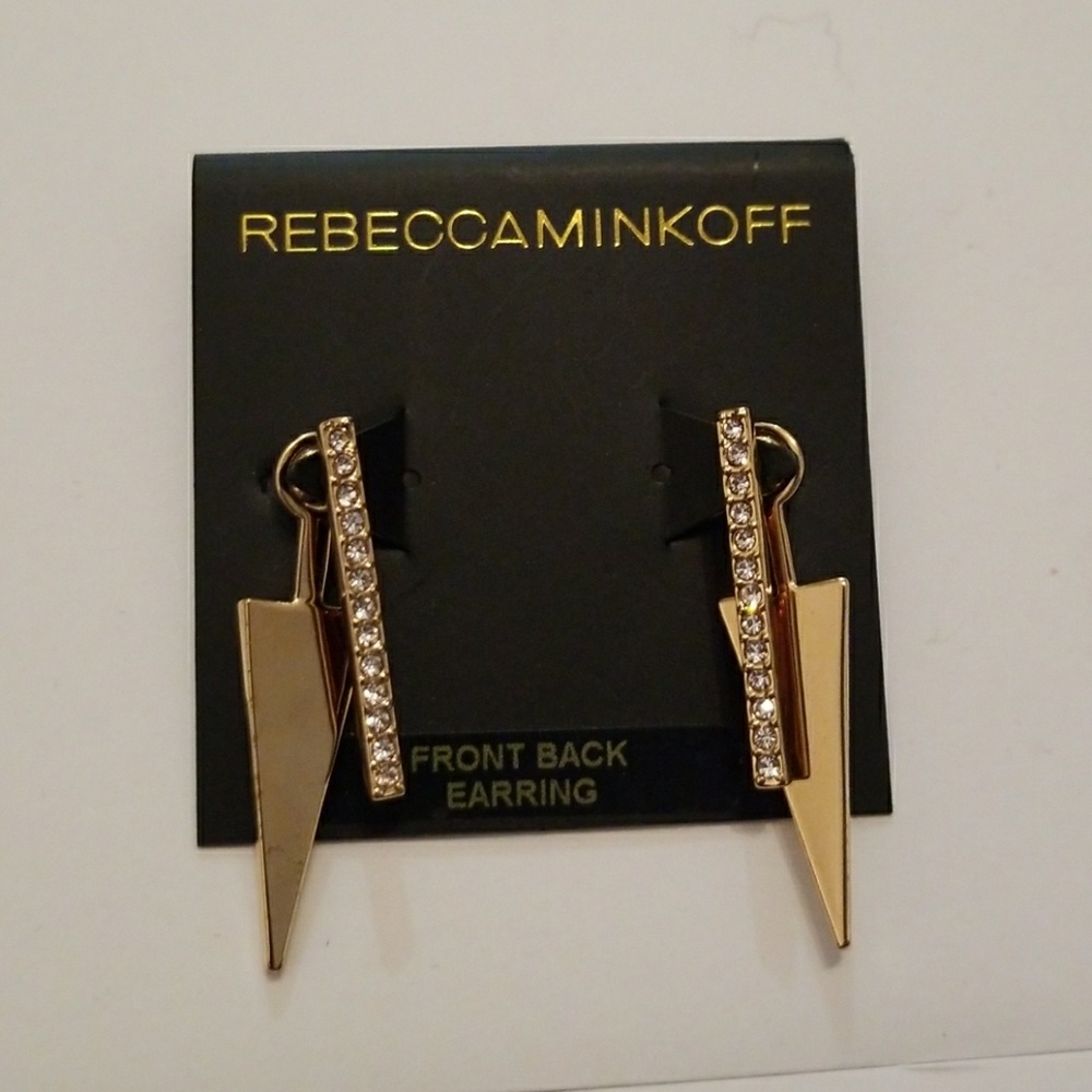 Rebecca Minkoff Pave Bar, Triangle Earrings