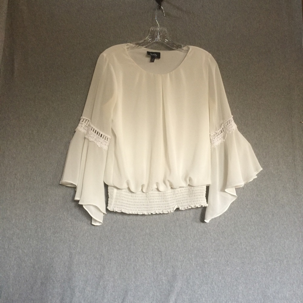 White Bell Sleeve Blouse