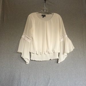 White Bell Sleeve Blouse