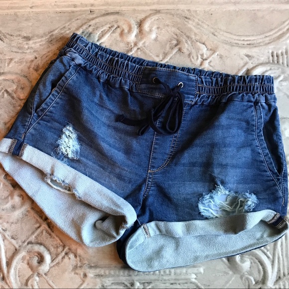 jean jogger shorts