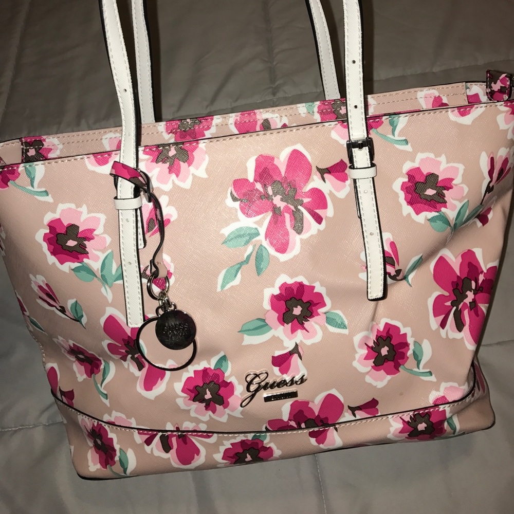 Guess floral tote