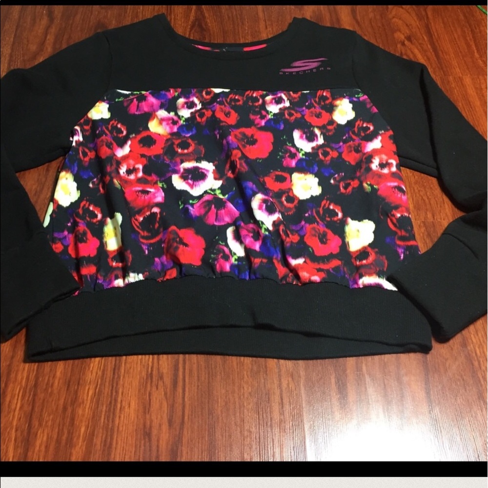 Skechers Floral Athleisure Sweatshirt SZ S EUC
