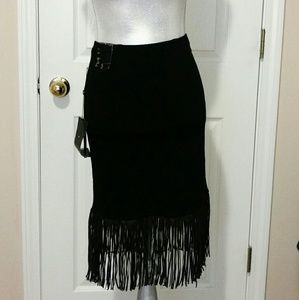Pencil Skirt with Fringe