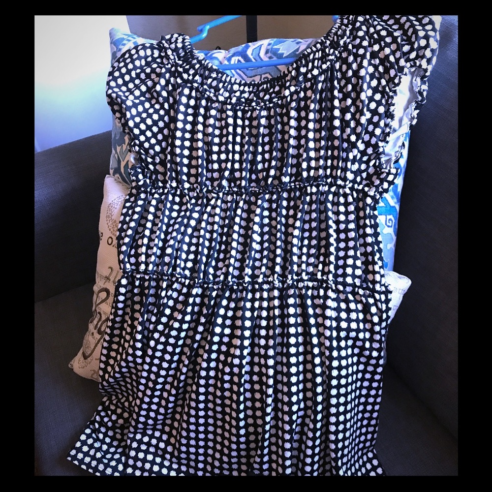 Black and white silky blouse
