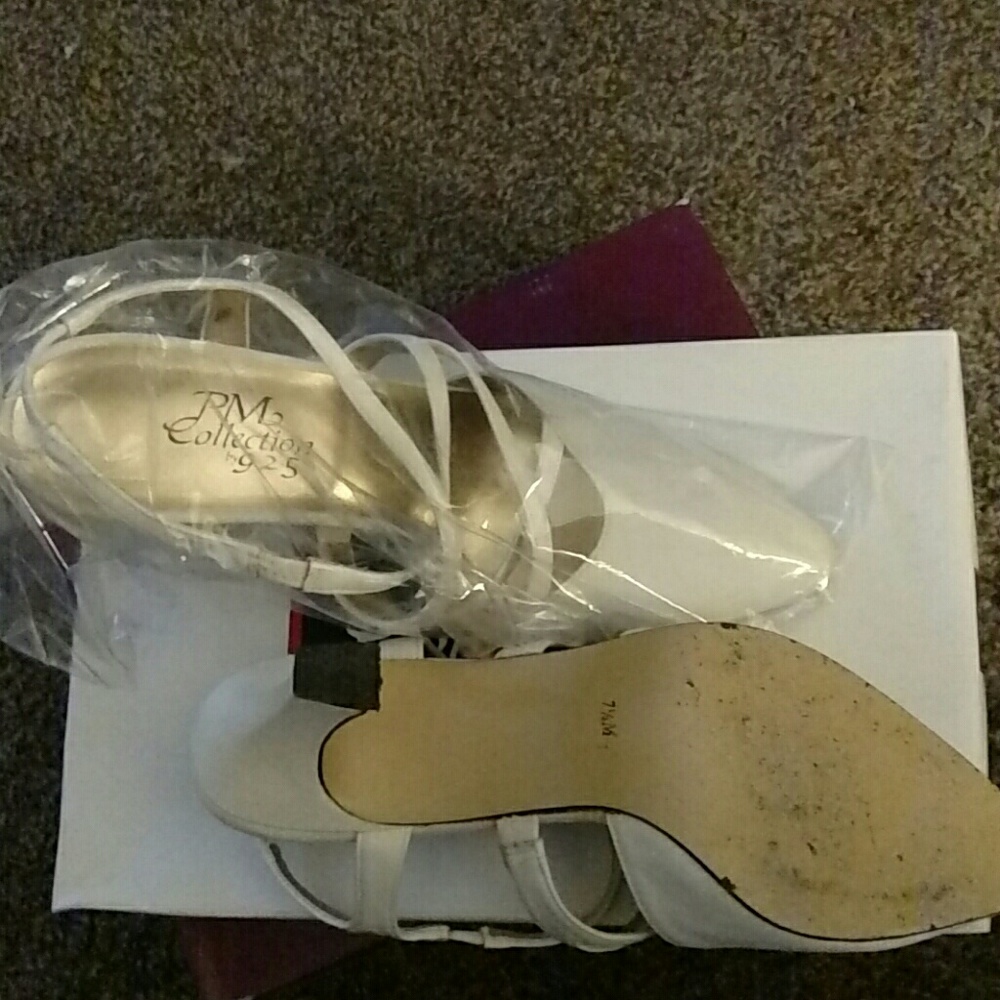 White sling back heels