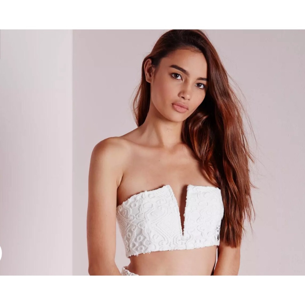 Missguided V Cut White Bralette
