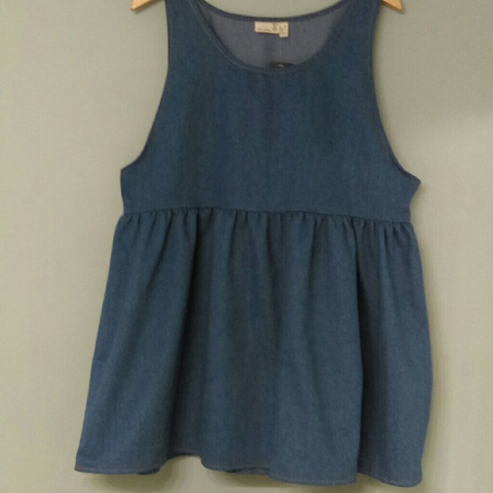 Urban Renewal Denim Jeans Baby Doll dress top L
