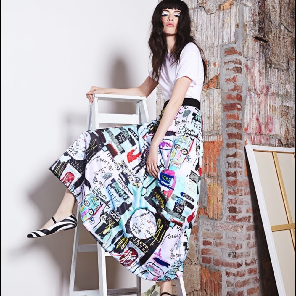 Alice + Olivia x Basquiat "In Italian" Gown Skirt