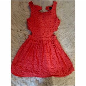 Lacy coral dress