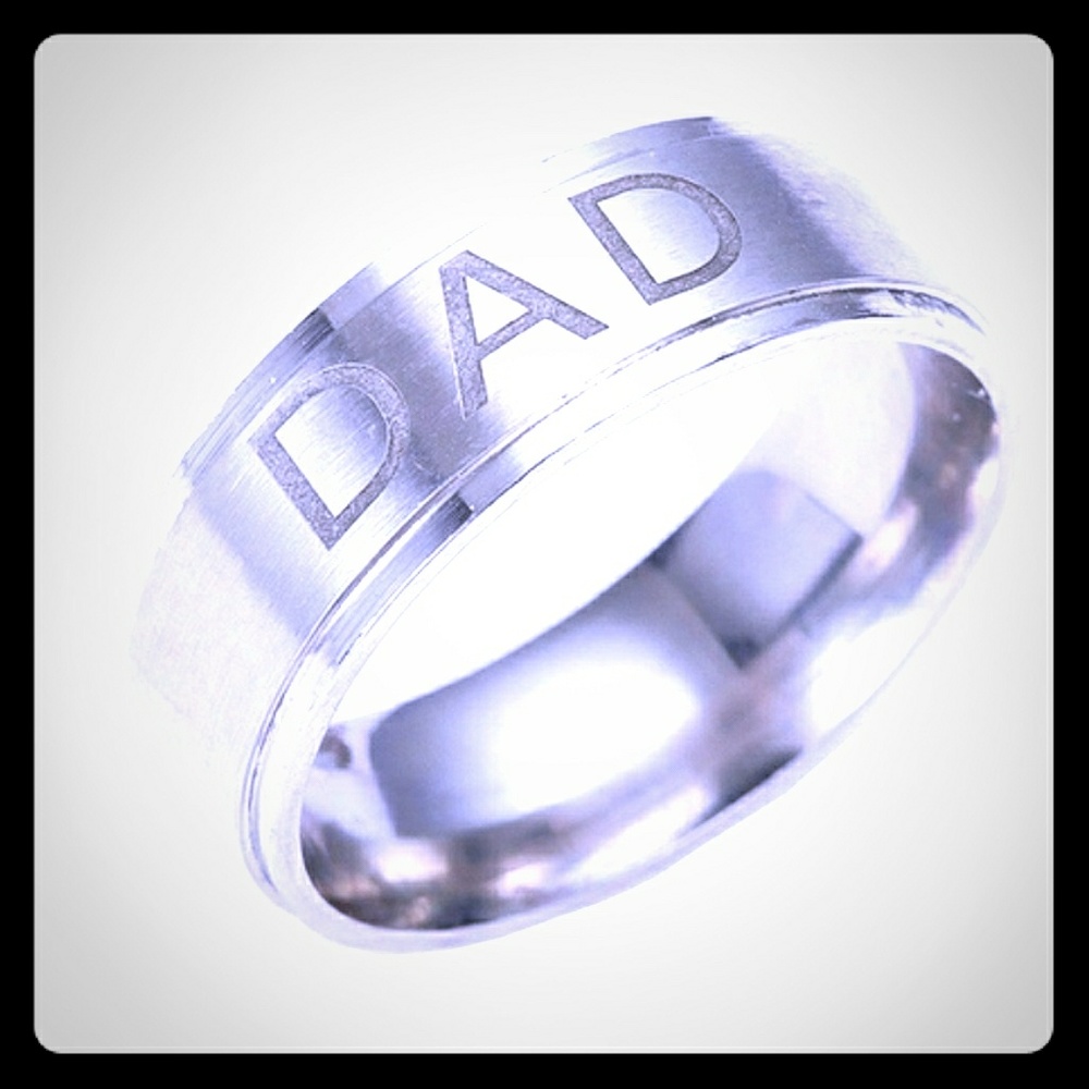 Titanium Silver Tone "DAD" Band