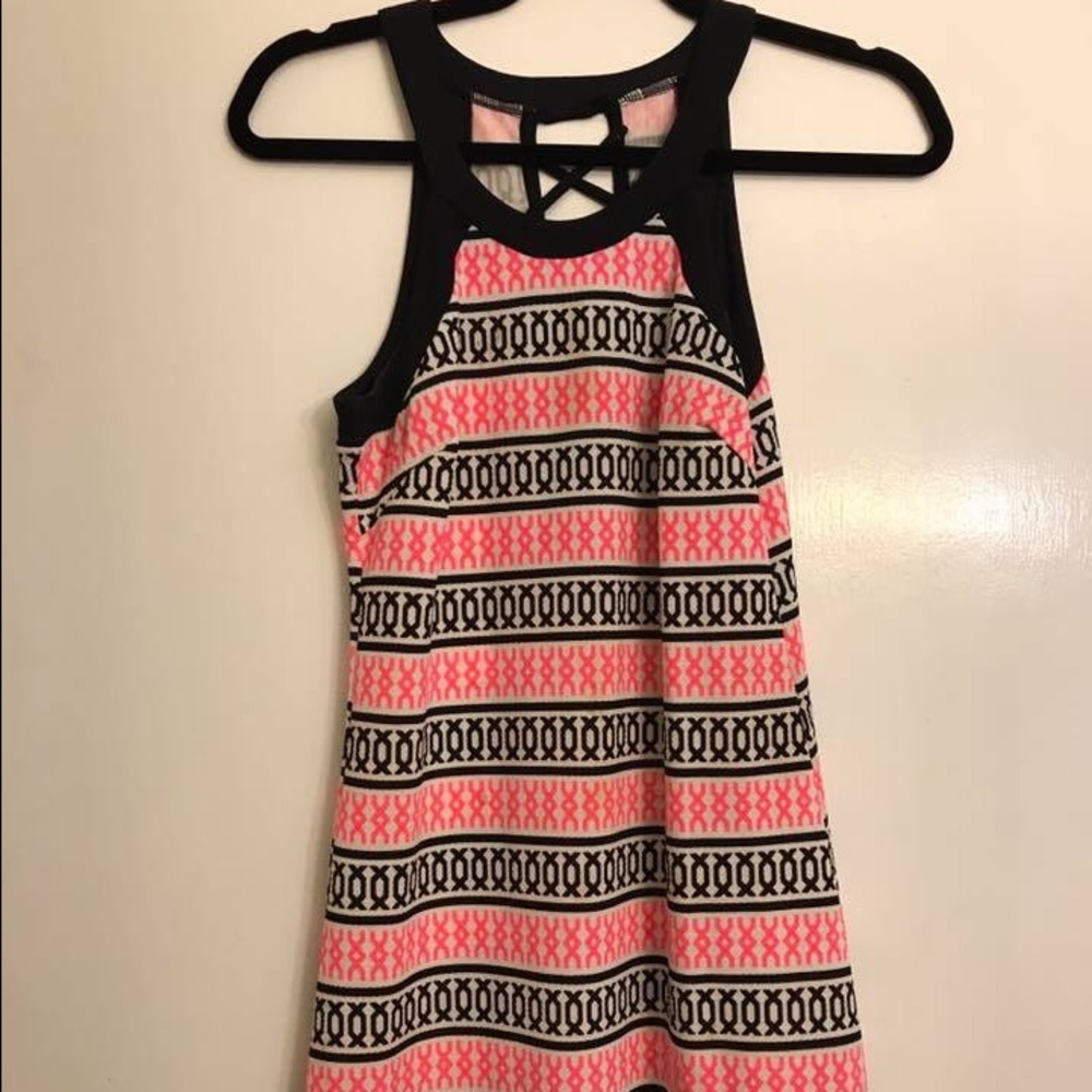 Black and hot pink dress