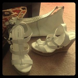 White wedge sandals