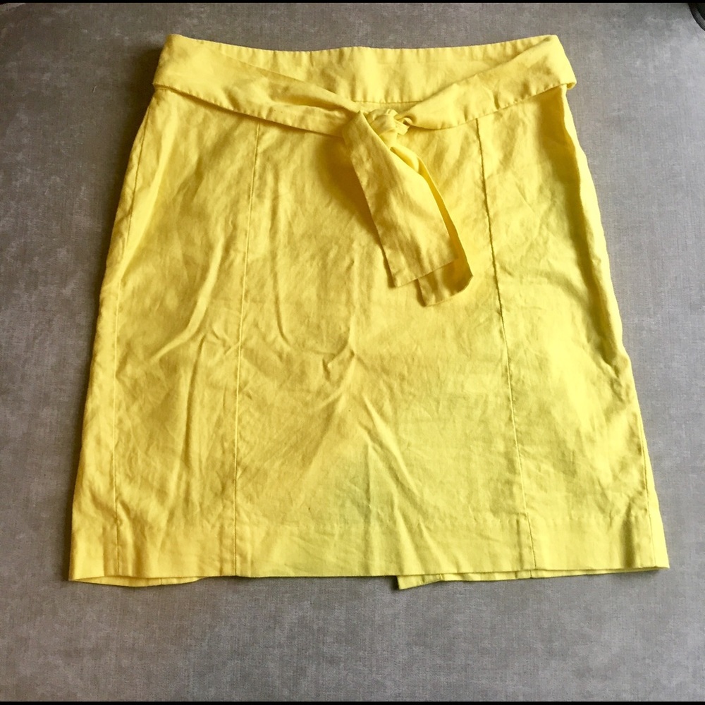 Yellow linen Banana Republic skirt