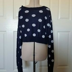 Blue and white crop sweater