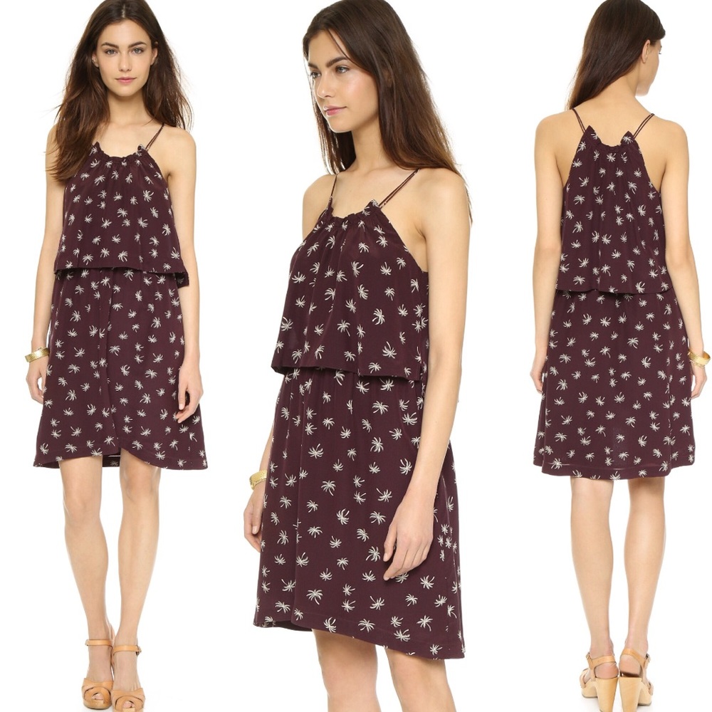 Madewell Silk dream drifting palm tree dress